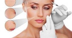 mujer a la que le inyectan Botox