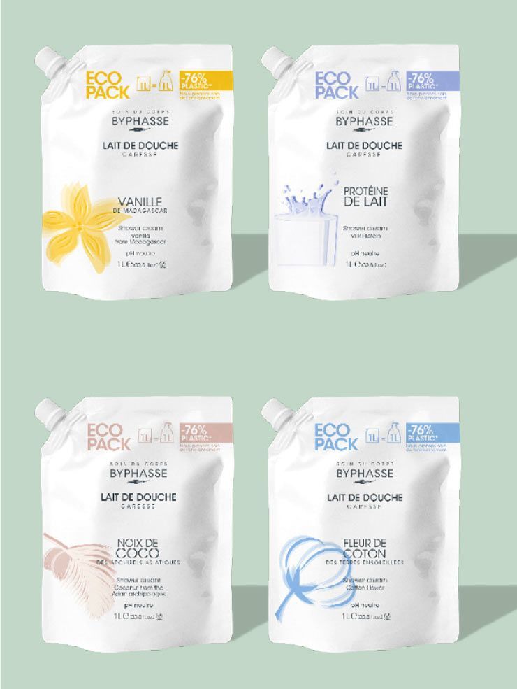 Buphasse, cosmética a precios bjos en formatos eco pack para rellenar sus botellas de gel de ducha de 1 litro de Byphase