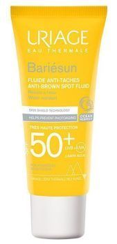 Uriage Bariésun, fluido antimanchas Spf 50. No comedogénico, previene el daño celular y el fotoenvejecimiento. Optimiza la fotoprotección PVP: 22,50 €.