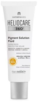 Heliocare 360º Pigment Solution Fluid SPF50. Con activos reparadores y antioxidantes que neutralizan y ayudan a reparar el daño solar.
